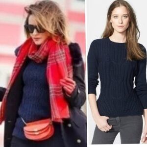 Ted Baker London Daisuma Cable Engineered Sweater In Navy Blue Size 2